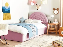 Letto contenitore per bambini Velluto ANET 90 x 200 cm Rosa