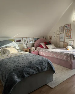 Letto contenitore per bambini Velluto ANET 90 x 200 cm Rosa