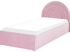 Letto contenitore per bambini Velluto ANET 90 x 200 cm Rosa