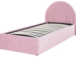 Letto contenitore per bambini Velluto ANET 90 x 200 cm Rosa