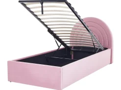 Letto contenitore per bambini Velluto ANET 90 x 200 cm Rosa
