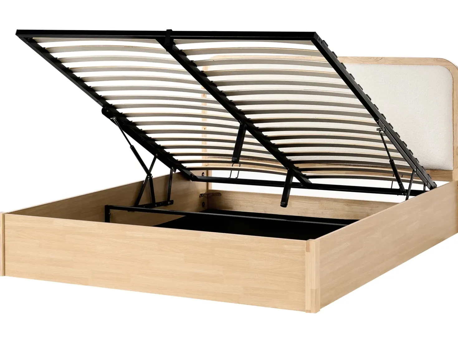 Letto contenitore PEROUGES 180 x 200 cm Marrone chiaro