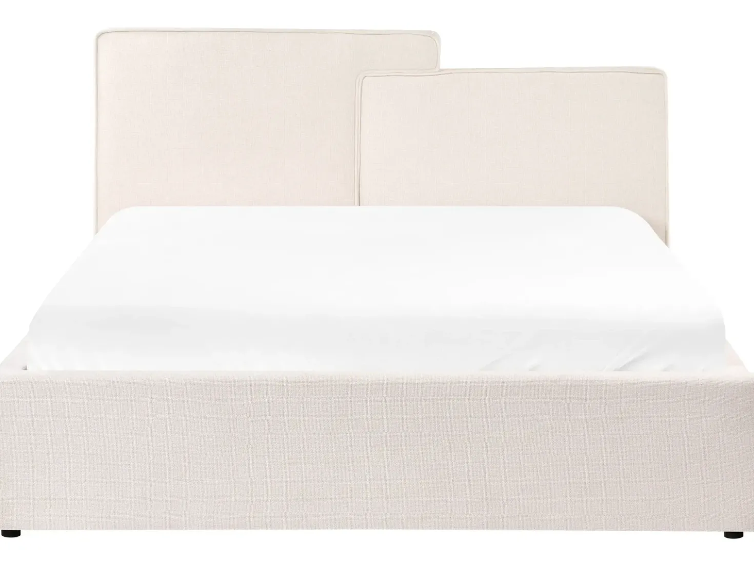 Letto contenitore Tessuto LAGARDE 160 x 200 cm Bianco sporco