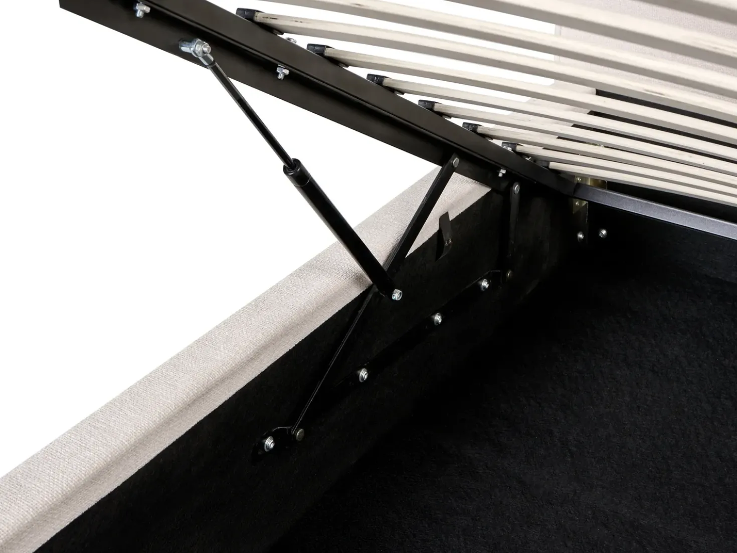 Letto contenitore Tessuto LAGARDE 160 x 200 cm Bianco sporco