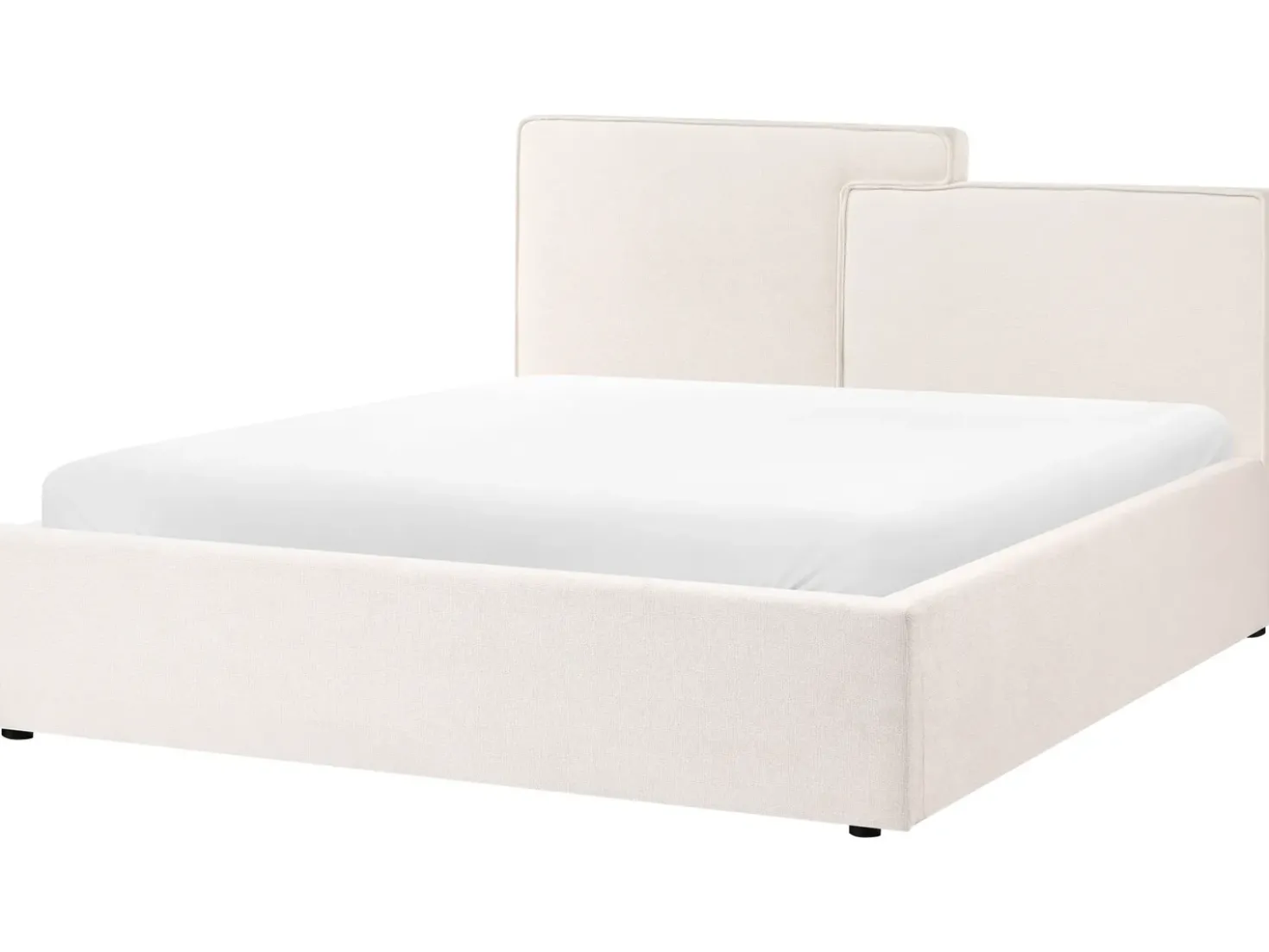 Letto contenitore Tessuto LAGARDE 160 x 200 cm Bianco sporco