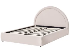 Letto contenitore Tessuto MOUZON 140 x 200 cm Beige chiaro