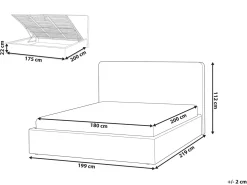 Letto contenitore Tessuto BRENON 180 x 200 cm Beige chiaro