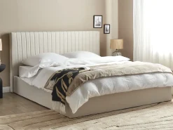 Letto contenitore Tessuto VION 180 x 200 cm Beige chiaro