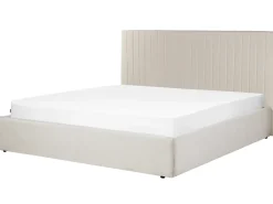 Letto contenitore Tessuto VION 180 x 200 cm Beige chiaro