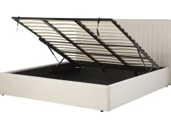 Letto contenitore Tessuto VION 180 x 200 cm Beige chiaro