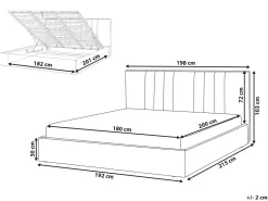 Letto contenitore Tessuto TARASCON 180 x 200 cm Tortora