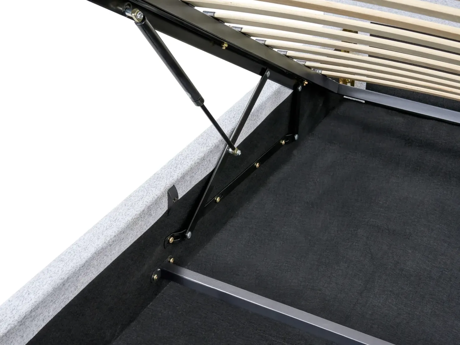 Letto contenitore Tessuto BLAGNAC 180 x 200 cm Grigio chiaro