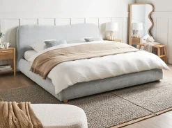 Letto contenitore Tessuto BLAGNAC 180 x 200 cm Grigio chiaro