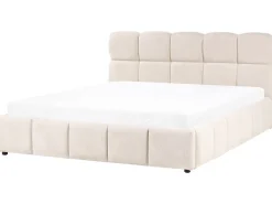 Letto contenitore Tessuto NOYON 180 x 200 cm Beige chiaro