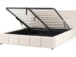 Letto contenitore Tessuto NOYON 180 x 200 cm Beige chiaro