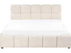 Letto contenitore Tessuto NOYON 180 x 200 cm Beige chiaro