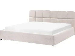 Letto contenitore Tessuto BASTON 180 x 200 cm Beige chiaro