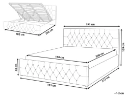 Letto contenitore Tessuto AMIENS 180 x 200 cm Grigio chiaro