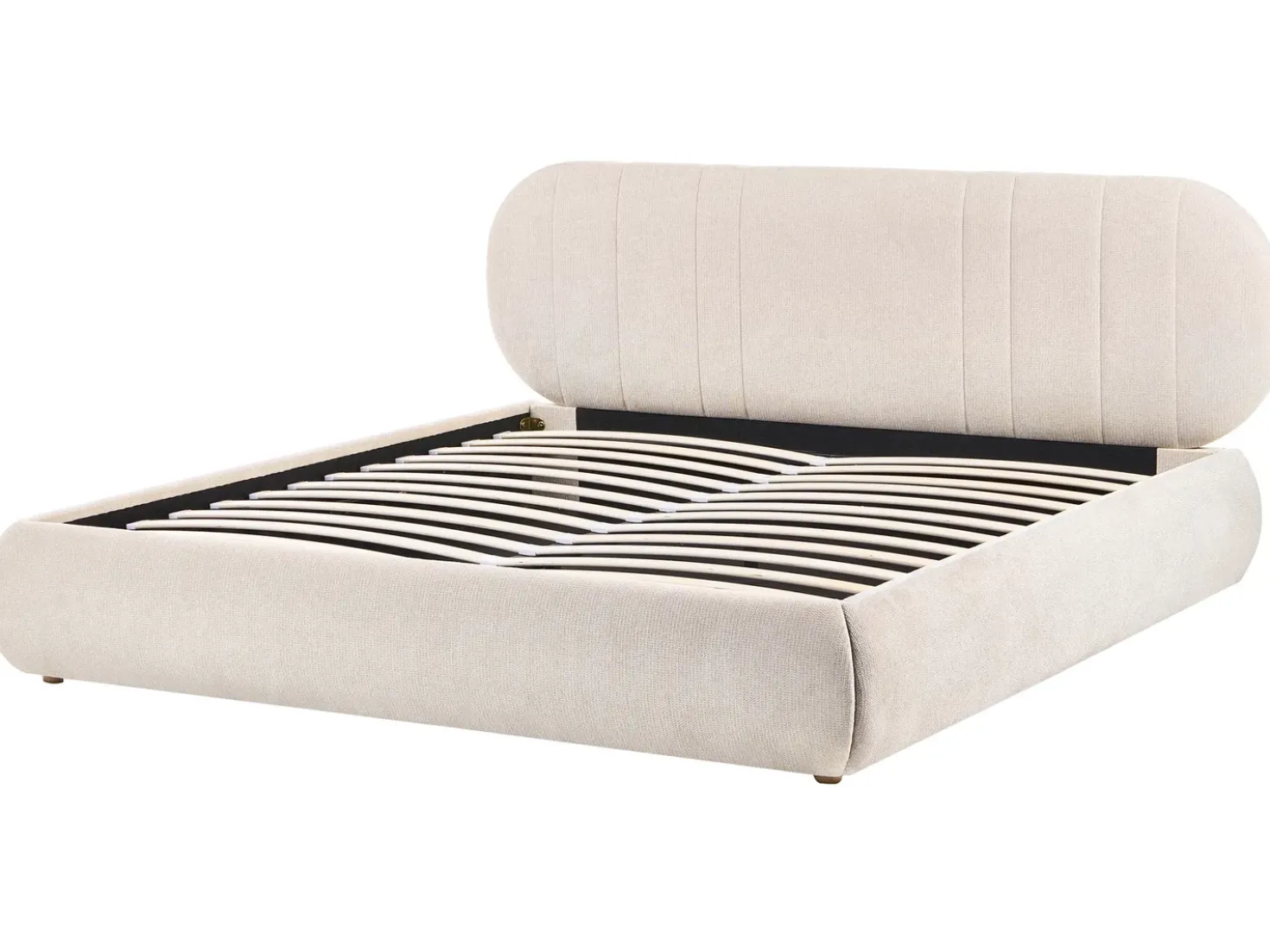 Letto contenitore Tessuto CAMPAN 180 x 200 cm Beige chiaro