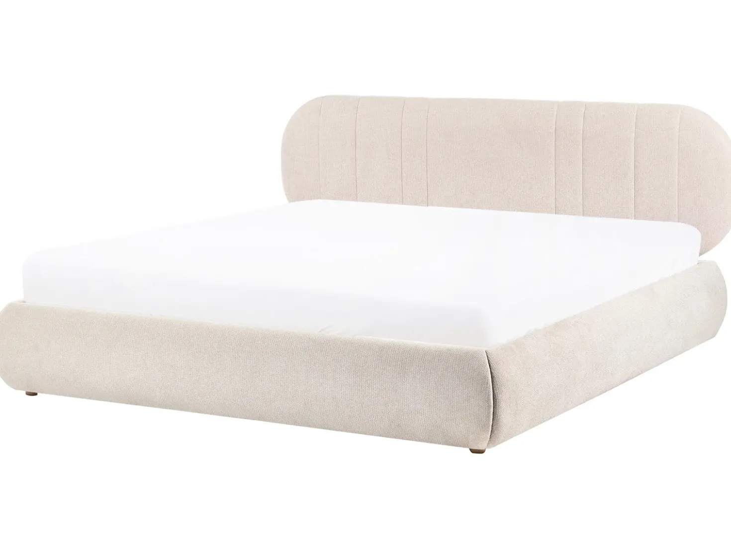 Letto contenitore Tessuto CAMPAN 180 x 200 cm Beige chiaro