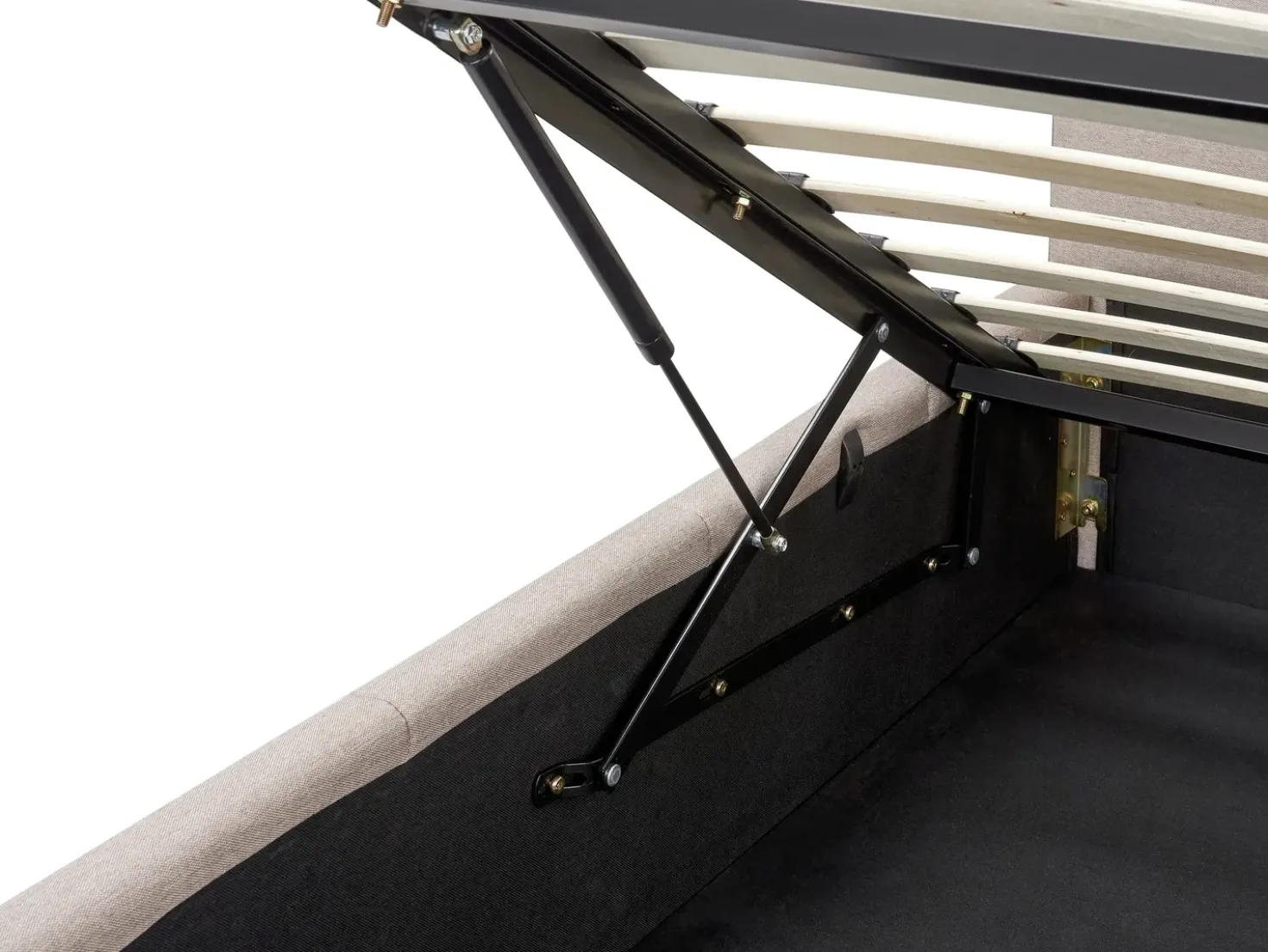 Letto contenitore Tessuto CASTELNAVET 180 x 200 cm Tortora