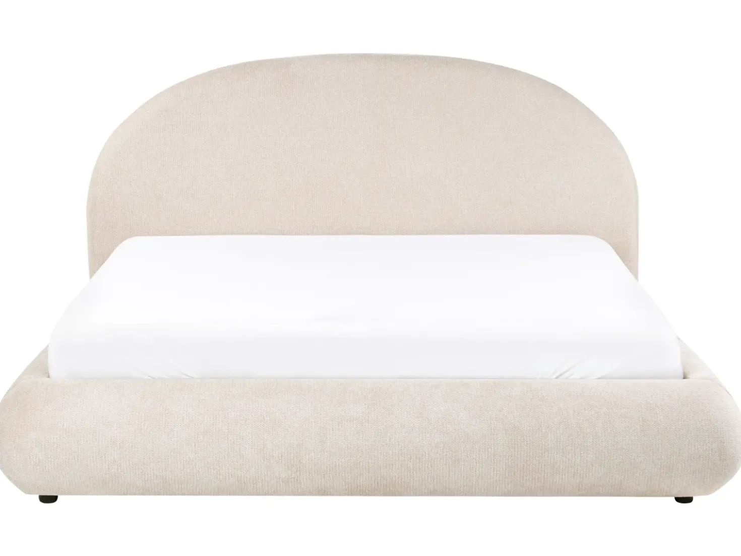Letto contenitore Tessuto GRASSE 180 x 200 cm Beige chiaro