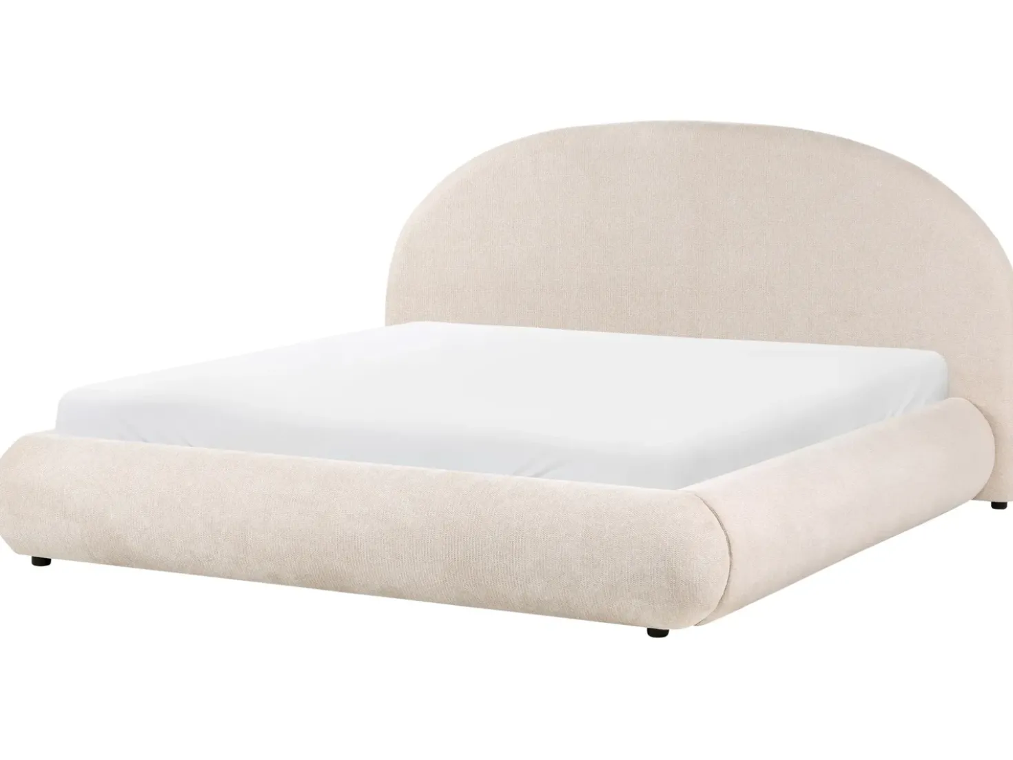 Letto contenitore Tessuto GRASSE 180 x 200 cm Beige chiaro