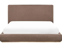 Letto contenitore Tessuto CAMPAGNE 180 x 200 cm Marrone scuro