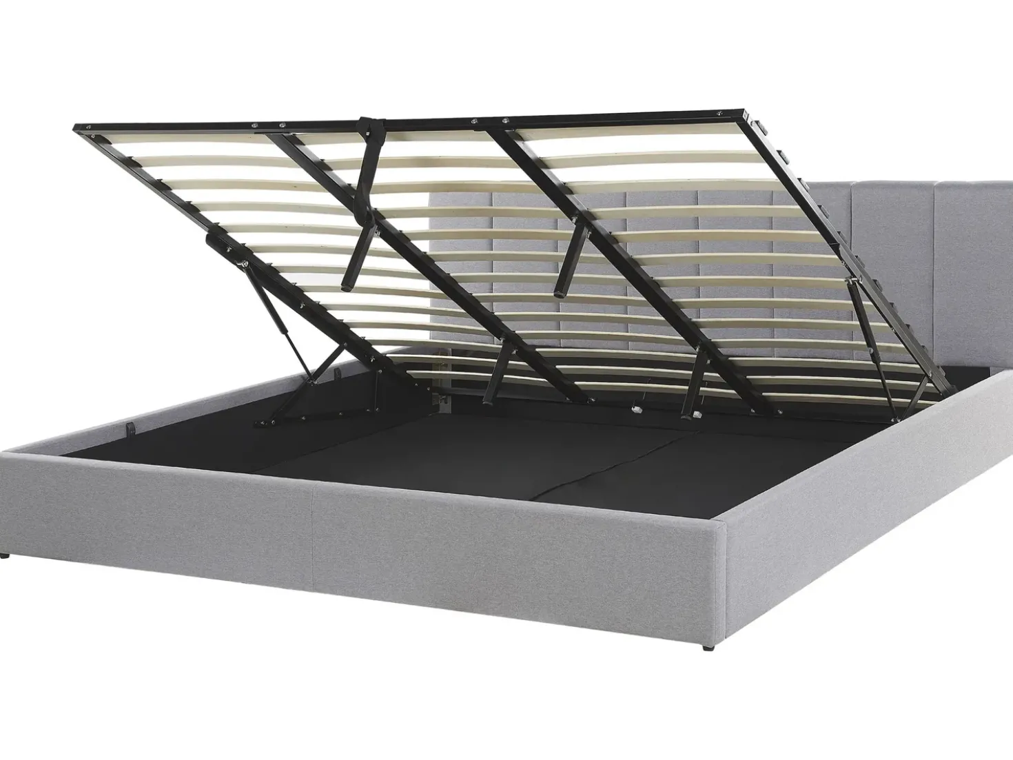 Letto contenitore Tessuto DREUX 180 x 200 cm Grigio chiaro
