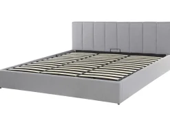Letto contenitore Tessuto DREUX 180 x 200 cm Grigio chiaro