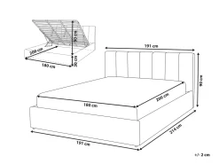 Letto contenitore Tessuto DREUX 180 x 200 cm Grigio chiaro