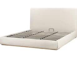 Letto contenitore Tessuto CAMPAGNE 180 x 200 cm Beige chiaro