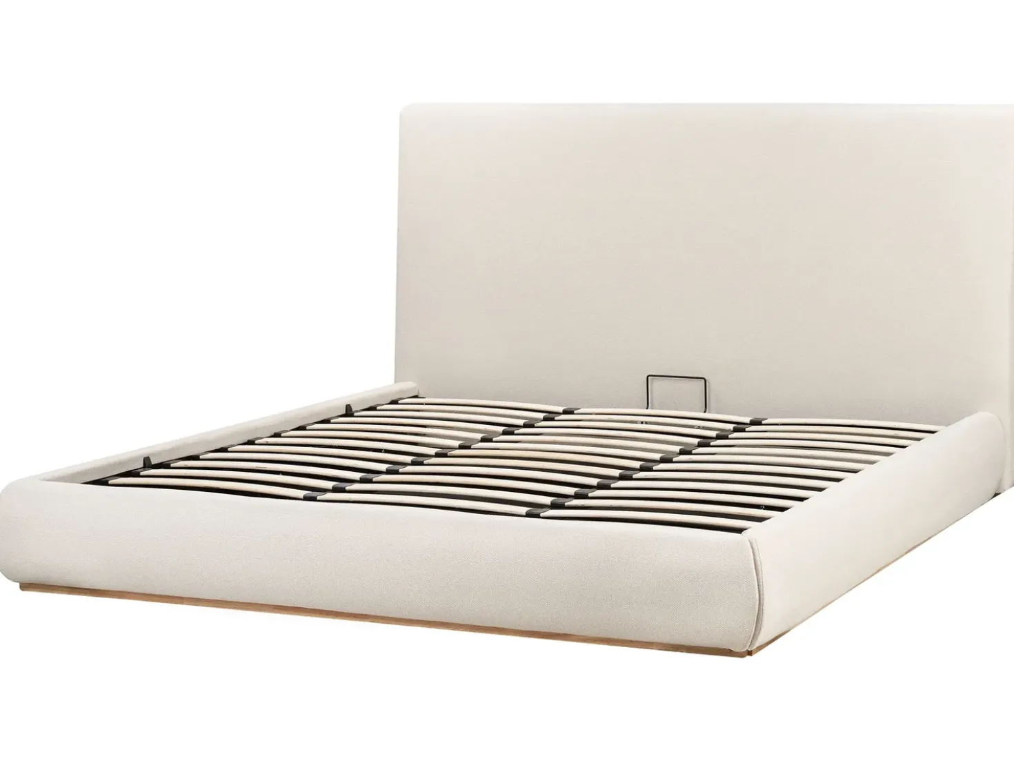 Letto contenitore Tessuto CAMPAGNE 180 x 200 cm Beige chiaro