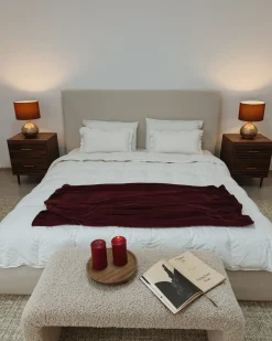 Letto contenitore Tessuto CAMPAGNE 180 x 200 cm Beige chiaro