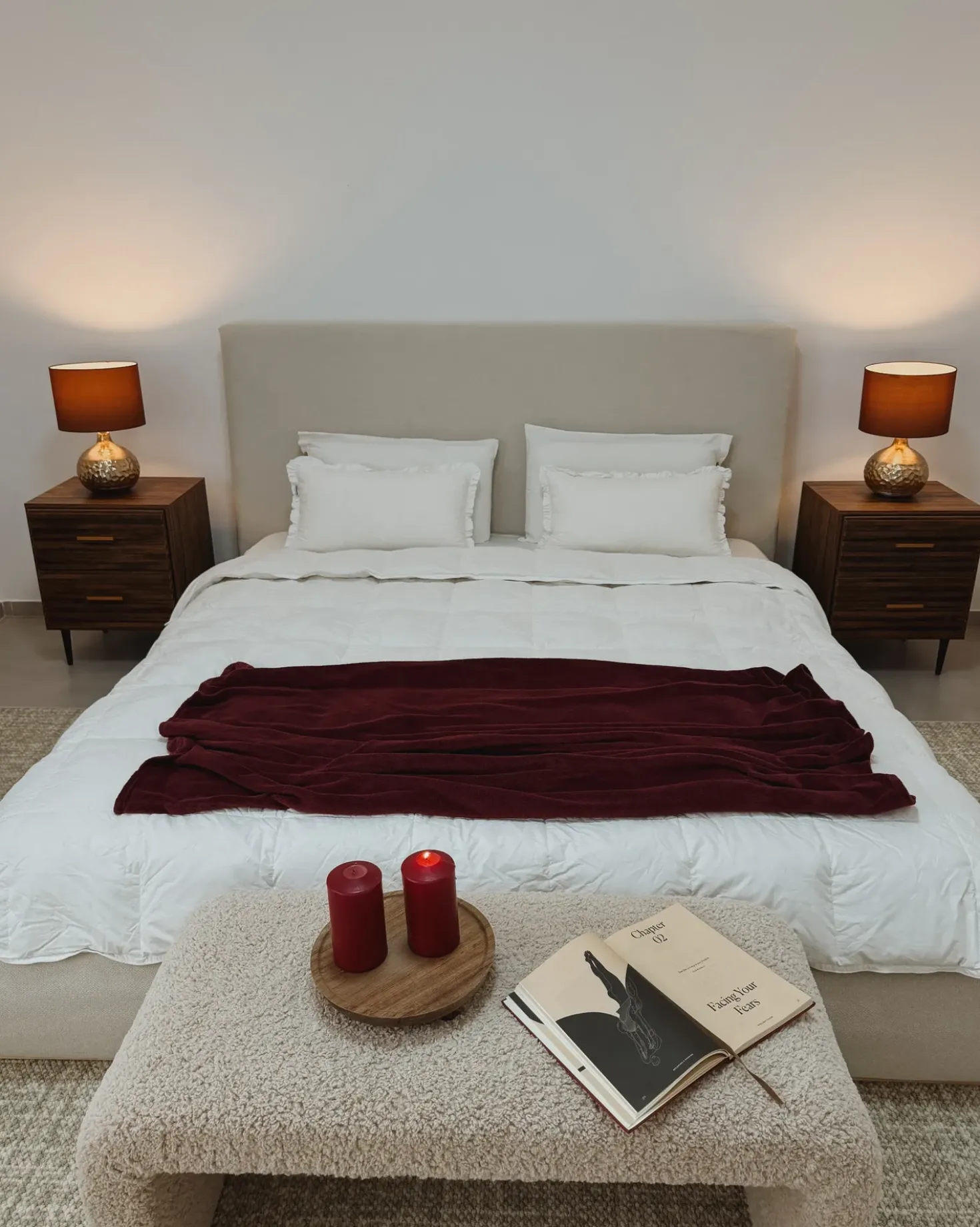 Letto contenitore Tessuto CAMPAGNE 180 x 200 cm Beige chiaro