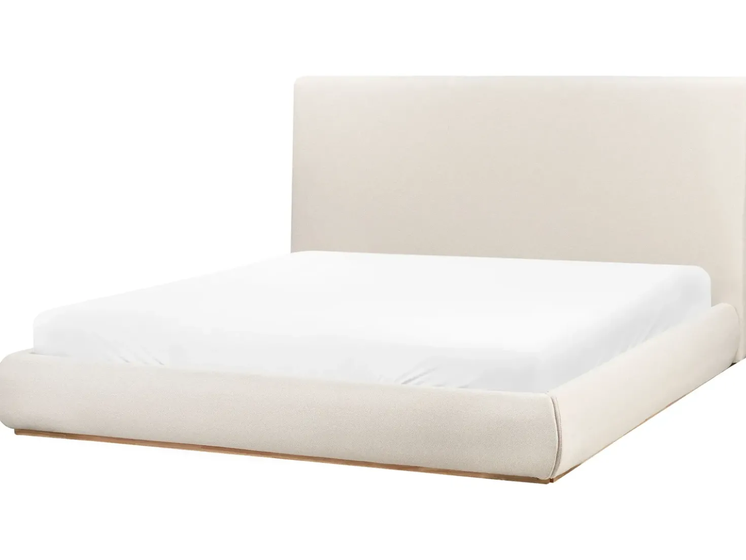 Letto contenitore Tessuto CAMPAGNE 180 x 200 cm Beige chiaro