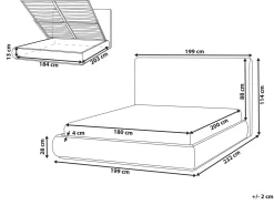 Letto contenitore Tessuto CAMPAGNE 180 x 200 cm Beige chiaro