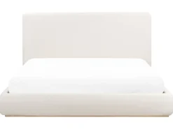 Letto contenitore Tessuto CAMPAGNE 180 x 200 cm Beige chiaro