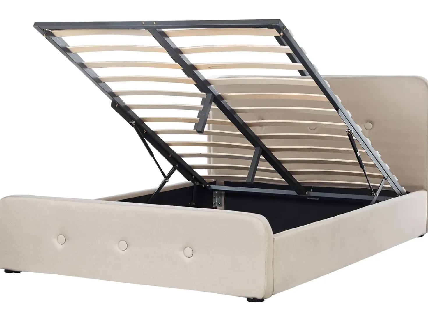 Letto contenitore Tessuto RENNES 160 x 200 cm Beige