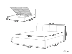 Letto contenitore Tessuto ORBEY 180 x 200 cm Beige chiaro