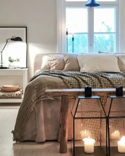 Letto contenitore Tessuto ORBEY 180 x 200 cm Beige chiaro