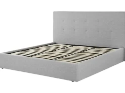 Letto contenitore Tessuto LORIENT 180 x 200 cm Grigio