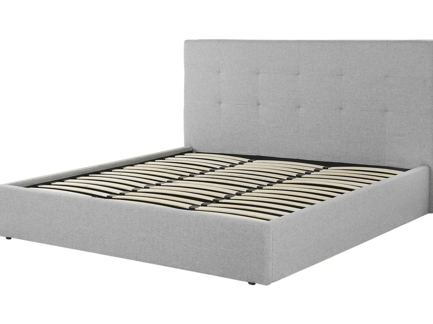 Letto contenitore Tessuto LORIENT 180 x 200 cm Grigio