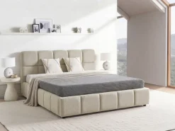 Letto contenitore Tessuto NOYON 180 x 200 cm Tortora
