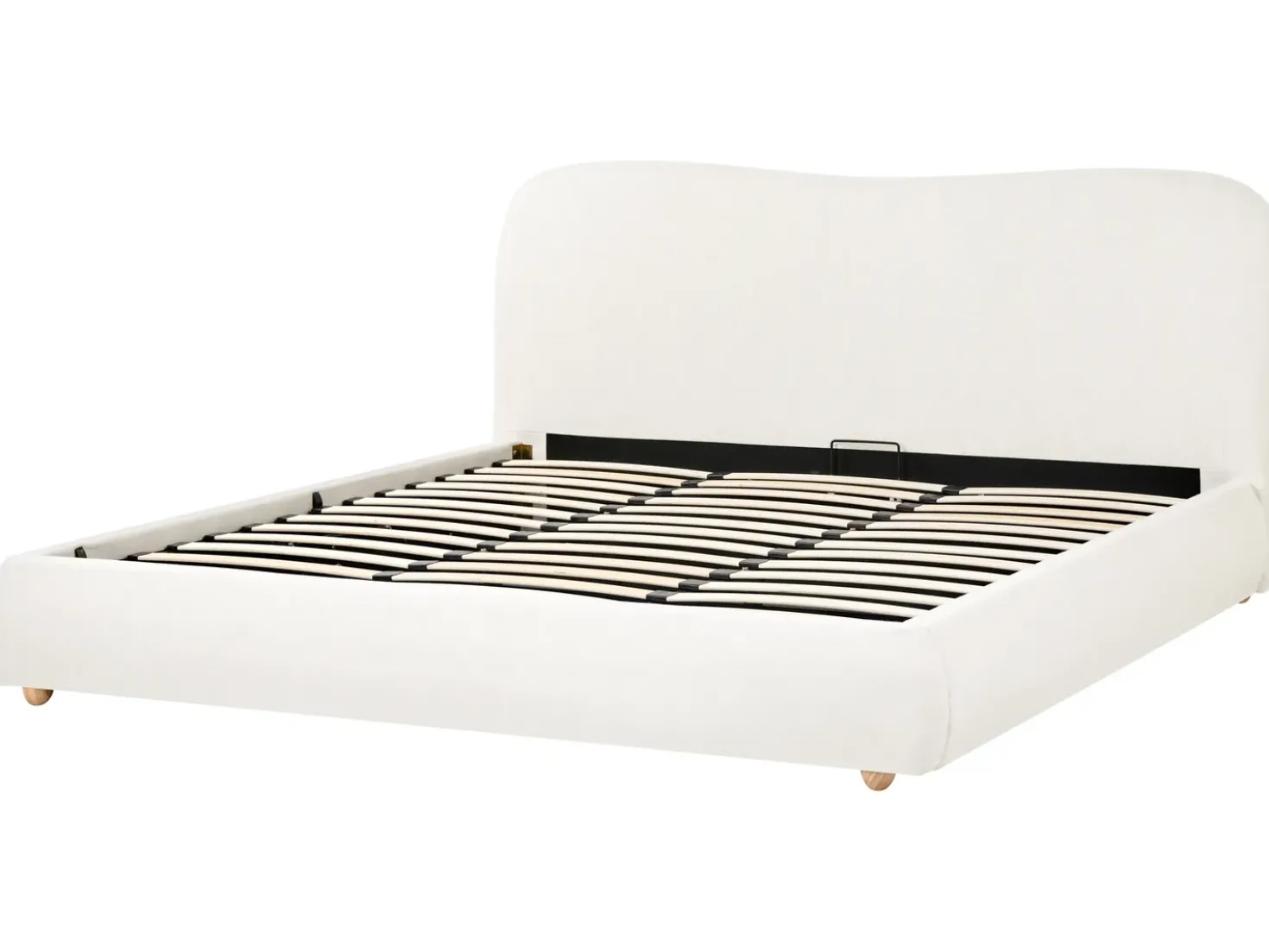 Letto contenitore Tessuto BLAGNAC 180 x 200 cm Bianco sporco