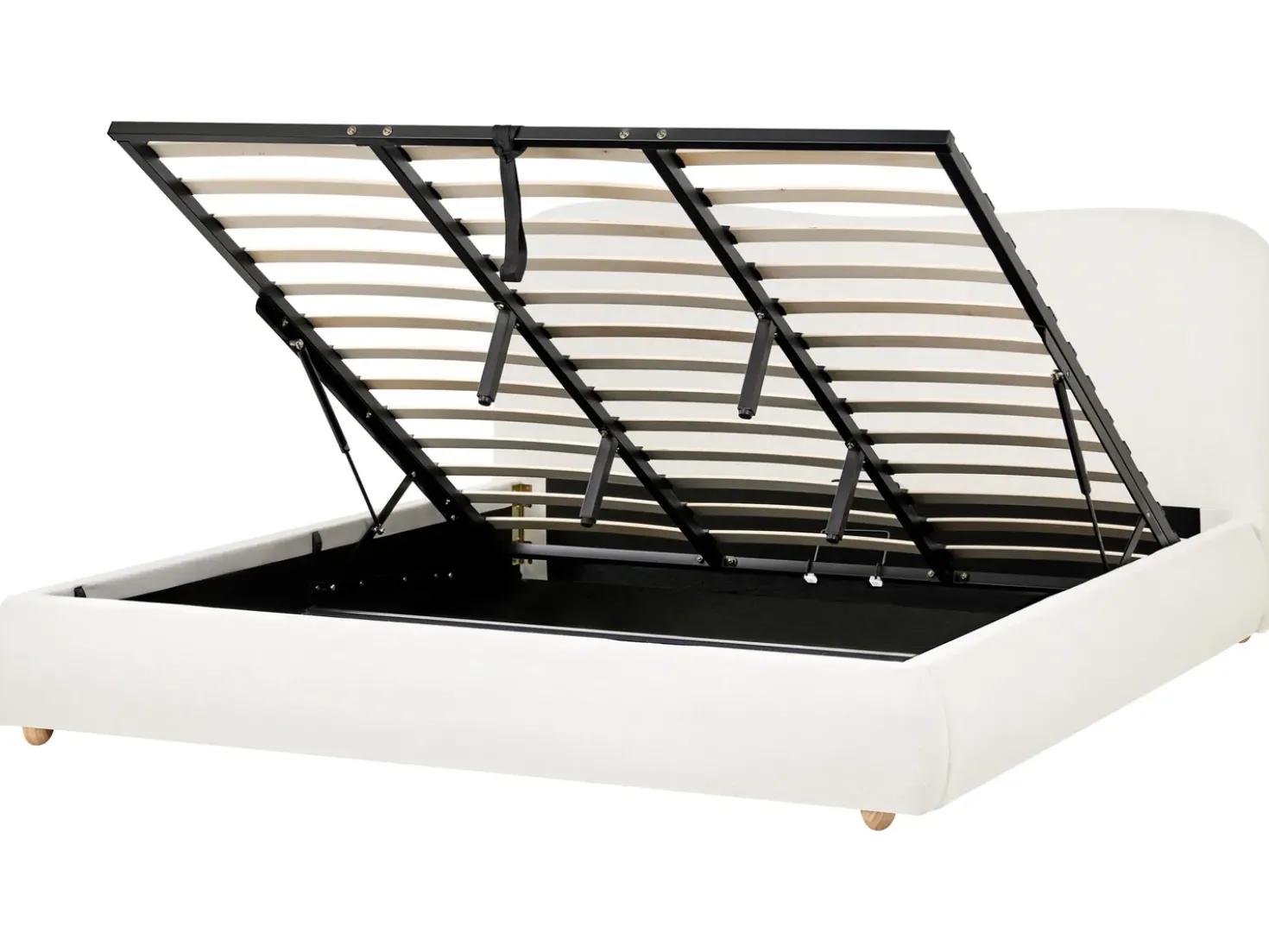 Letto contenitore Tessuto BLAGNAC 180 x 200 cm Bianco sporco