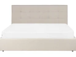 Letto contenitore Tessuto LORIENT 180 x 200 cm Beige