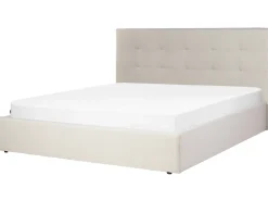 Letto contenitore Tessuto LORIENT 180 x 200 cm Beige