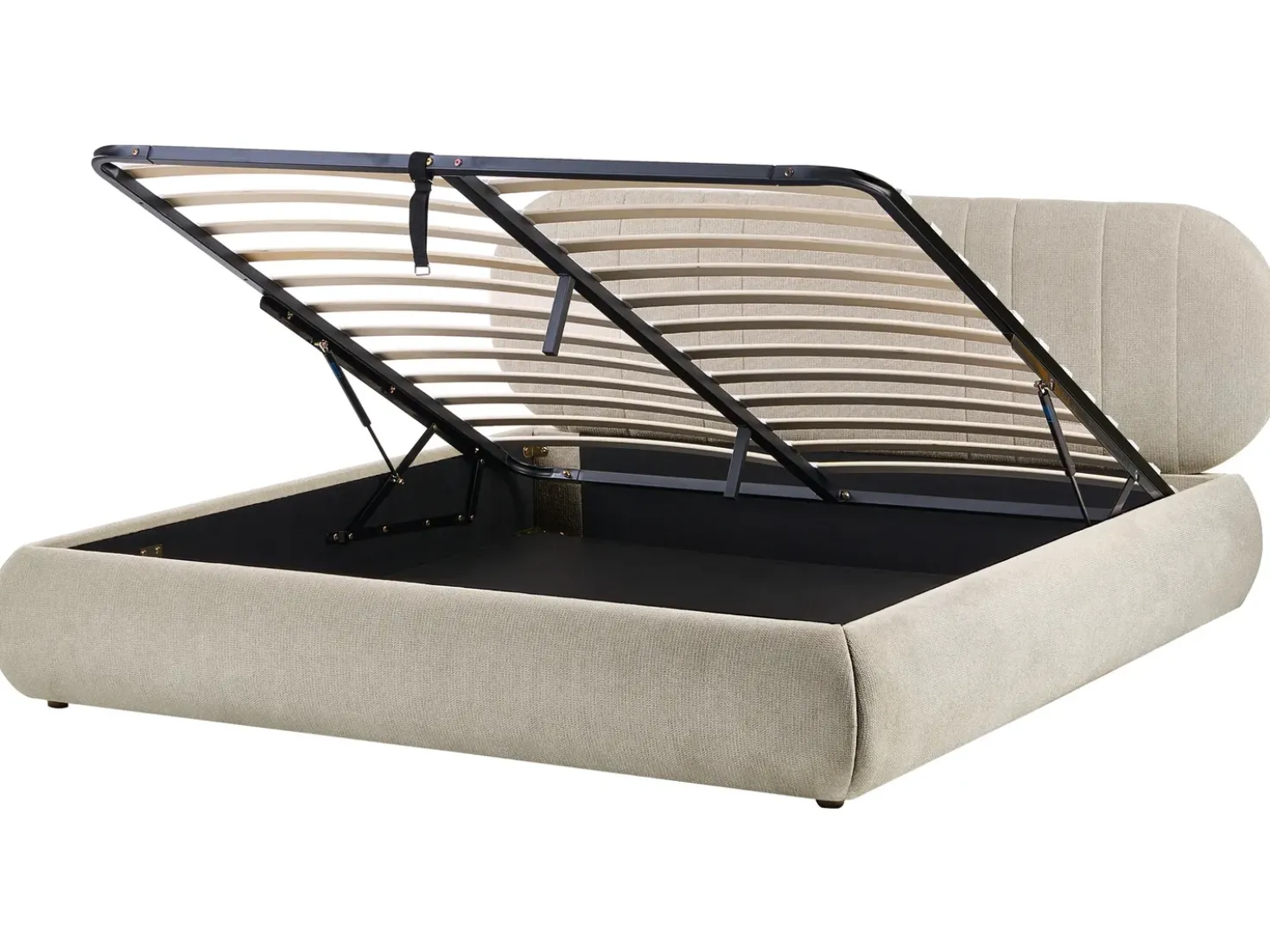 Letto contenitore Tessuto CAMPAN 180 x 200 cm Tortora