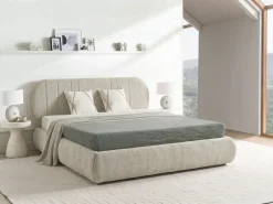 Letto contenitore Tessuto CAMPAN 180 x 200 cm Tortora